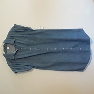 NWT OLD NAVY Shirt Dress, Chambray blue, Size M